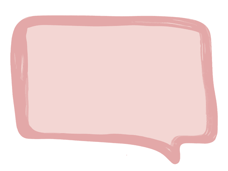 Messy speech bubble with light pink center and dark pink outline